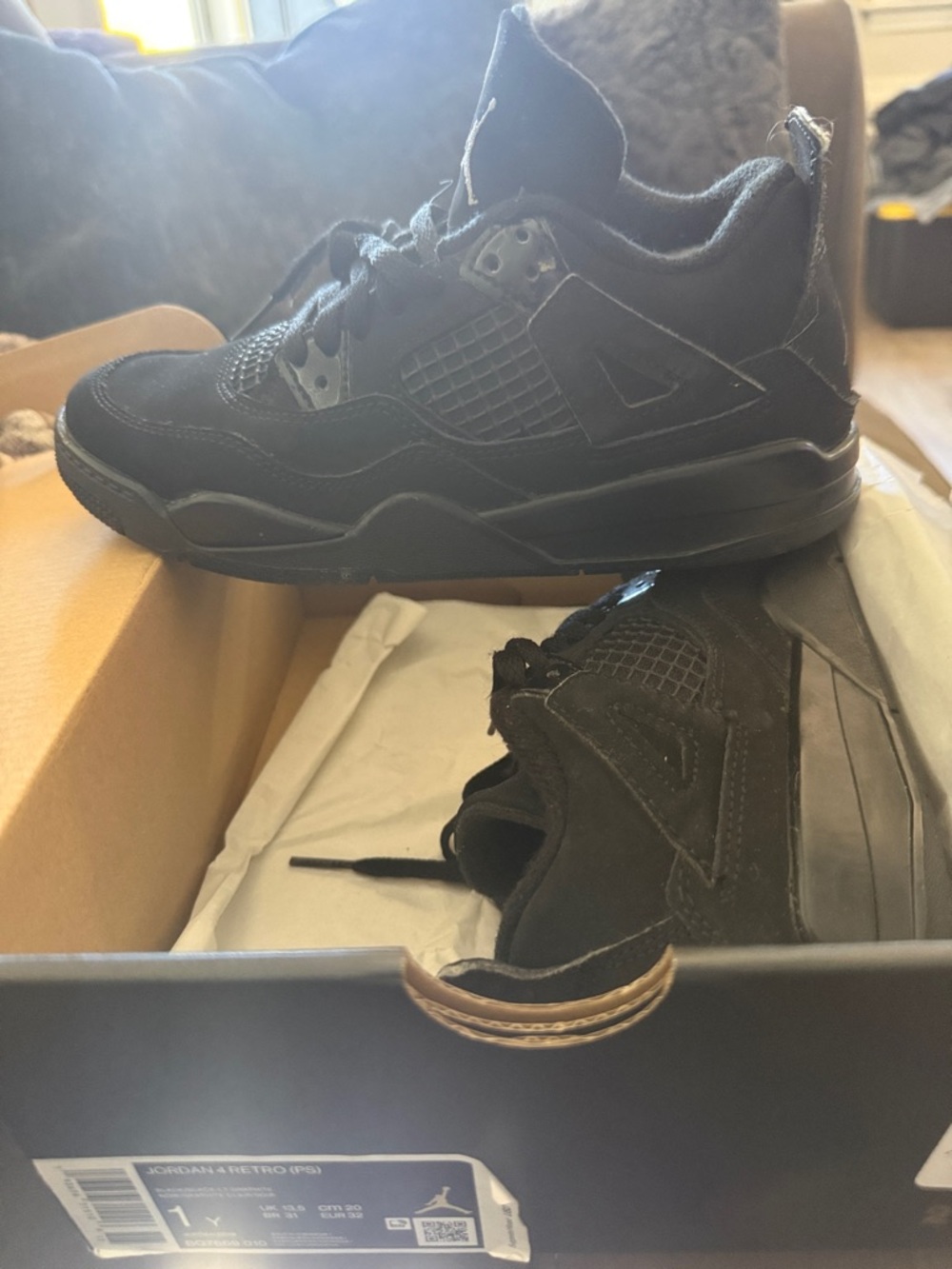 Jordan All-Black Suede Retro Basketball Sneakers